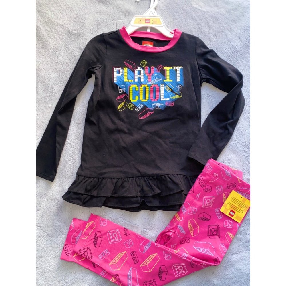 Lego Set Ruffle hem shirt And Leggings girls  4T